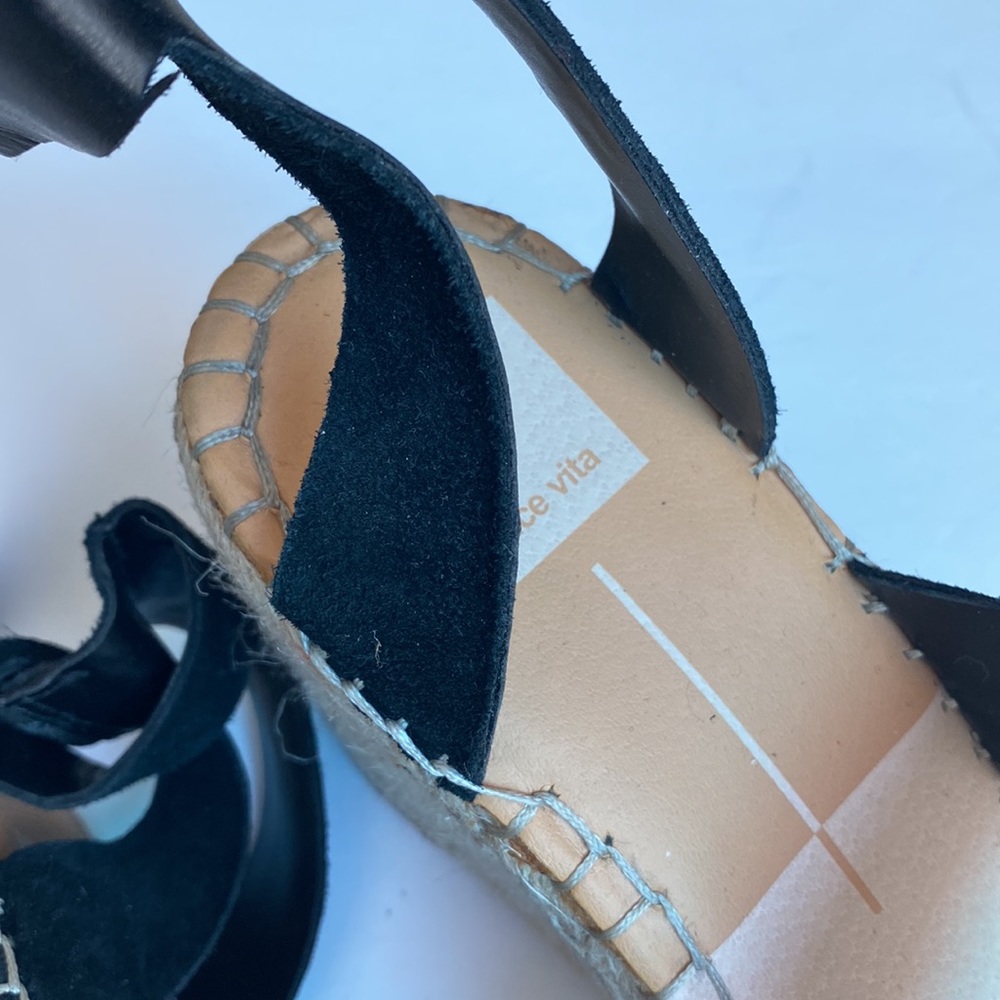 Dolce Vita Black and Tan Espadrille Sandals - Picture 3 of 8